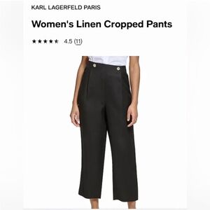 karl lagerfeld paris linen cropped pants